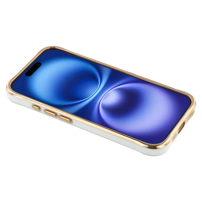 For iPhone 16 Electroplated Case 2.0mm Thick Acrylic TPU Hybrid Shockproof Phone Cover - White