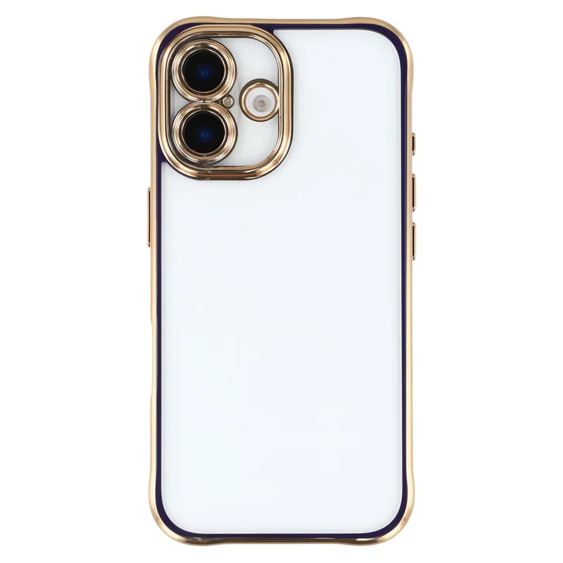 For iPhone 16 Electroplated Case 2.0mm Thick Acrylic TPU Hybrid Shockproof Phone Cover - Purple