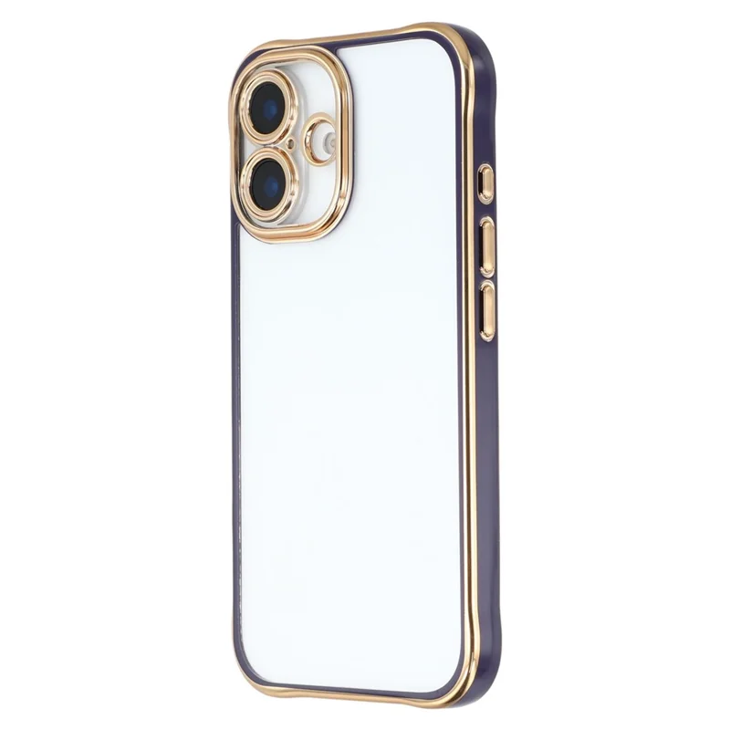 For iPhone 16 Electroplated Case 2.0mm Thick Acrylic TPU Hybrid Shockproof Phone Cover - Purple