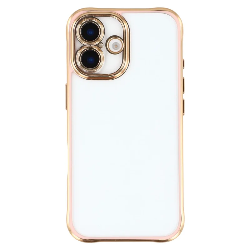For iPhone 16 Electroplated Case 2.0mm Thick Acrylic TPU Hybrid Shockproof Phone Cover - Pink