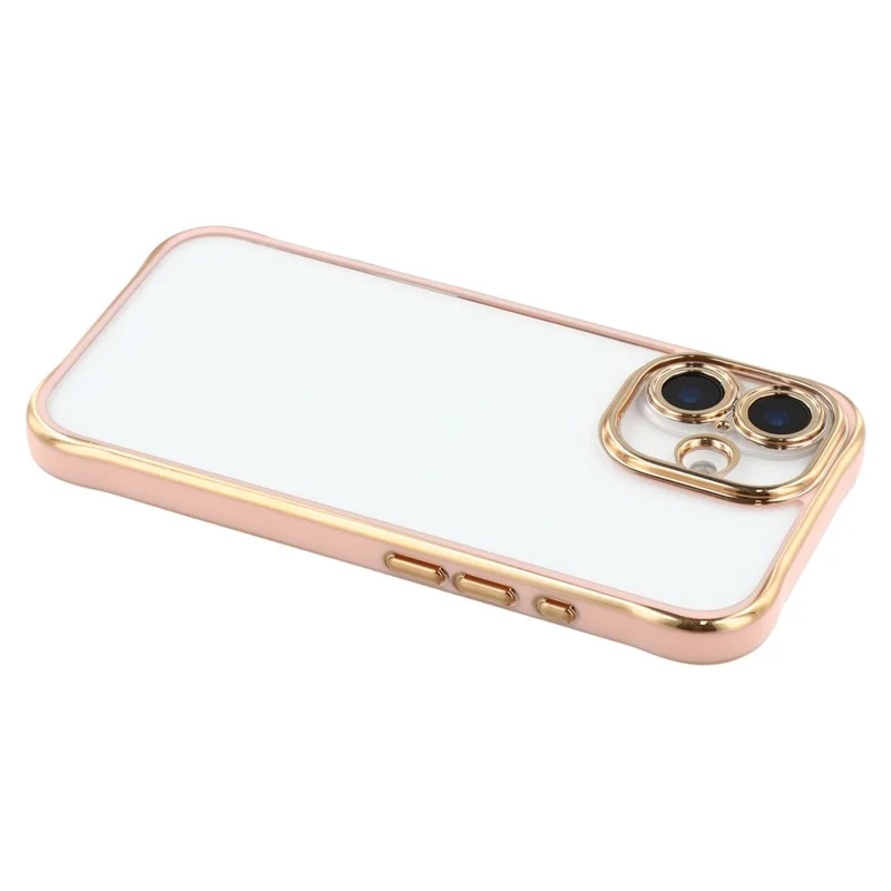 For iPhone 16 Electroplated Case 2.0mm Thick Acrylic TPU Hybrid Shockproof Phone Cover - Pink