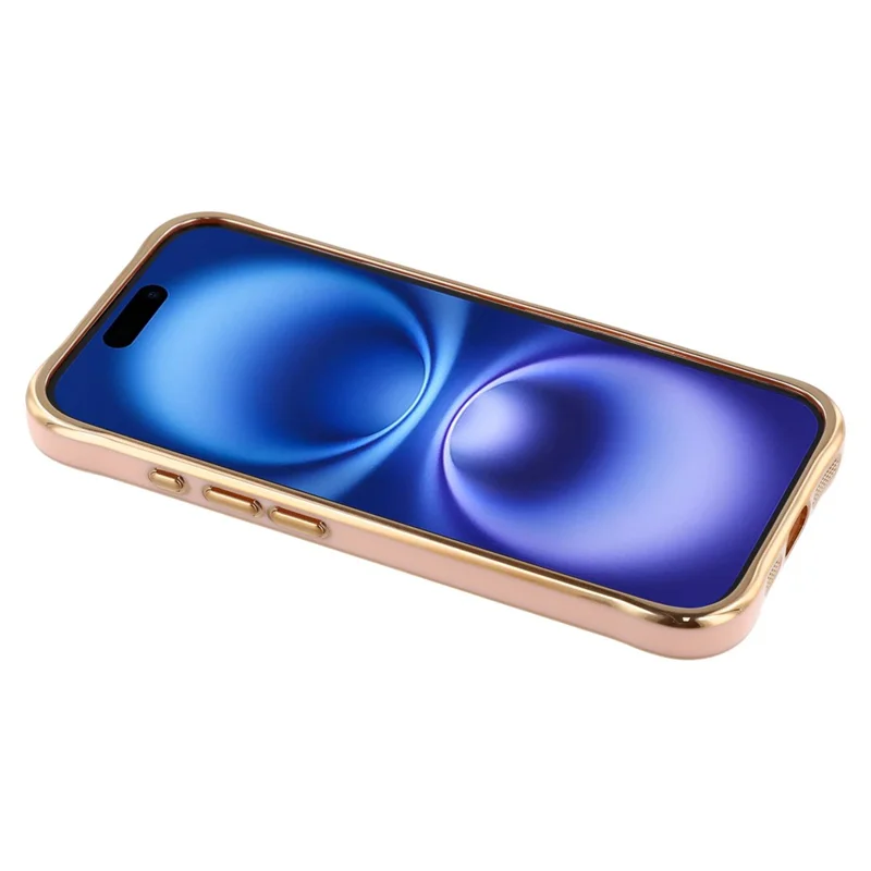For iPhone 16 Electroplated Case 2.0mm Thick Acrylic TPU Hybrid Shockproof Phone Cover - Pink