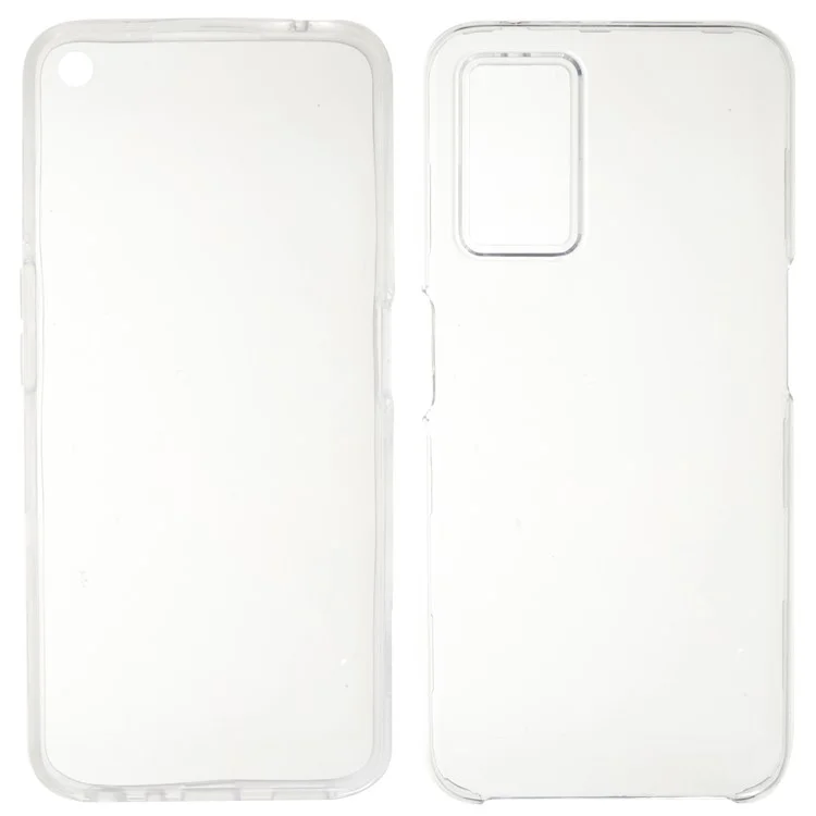 TPU Frame + Funda de teléfono con parte trasera de acrílico para Realme 9i 5G / 10 5G, protector de pantalla PET desmontable de 2 en 1 a prueba de golpes