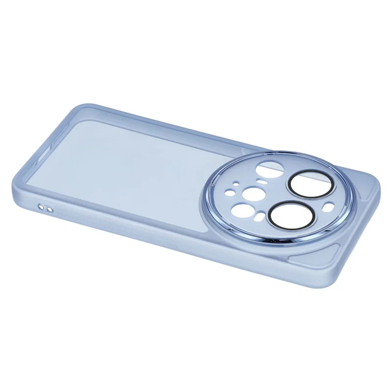 For Xiaomi 15 Ultra Case Electroplated Camera Frame TPU Phone Cover - Transparent Blue