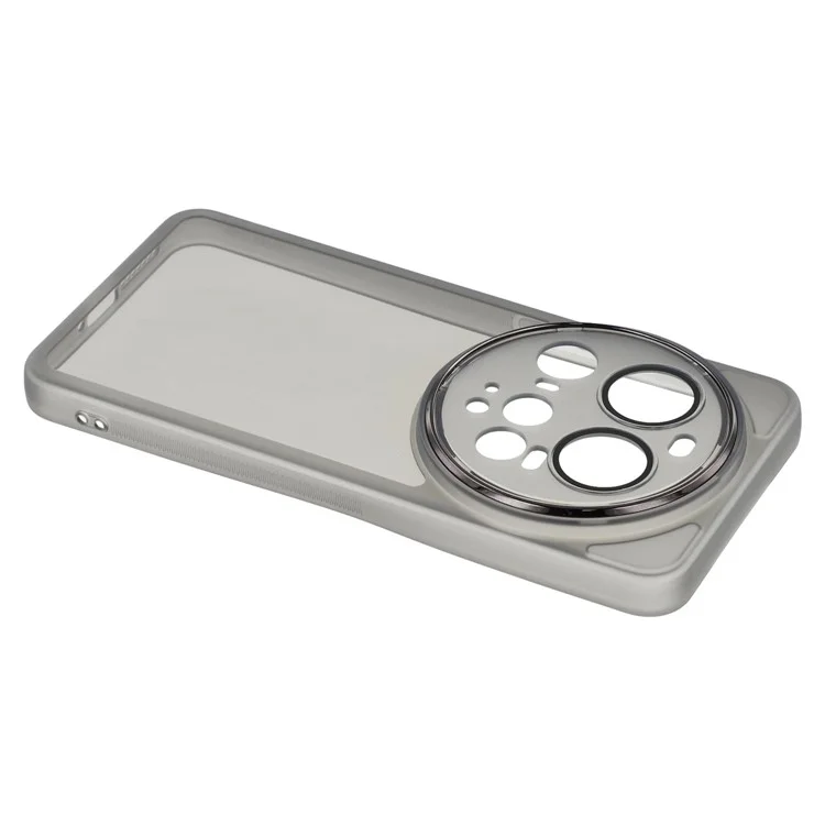 Für Xiaomi 15 Ultra Hülle Elektrolytisch beschichteter Kamerarahmen TPU Handyhülle - Transparent Schwarz