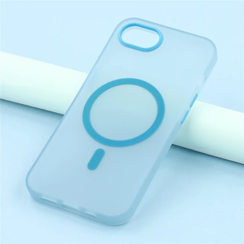 For iPhone 17e / 16e Case Compatible with MagSafe Translucent Matte TPU Phone Cover - Blue