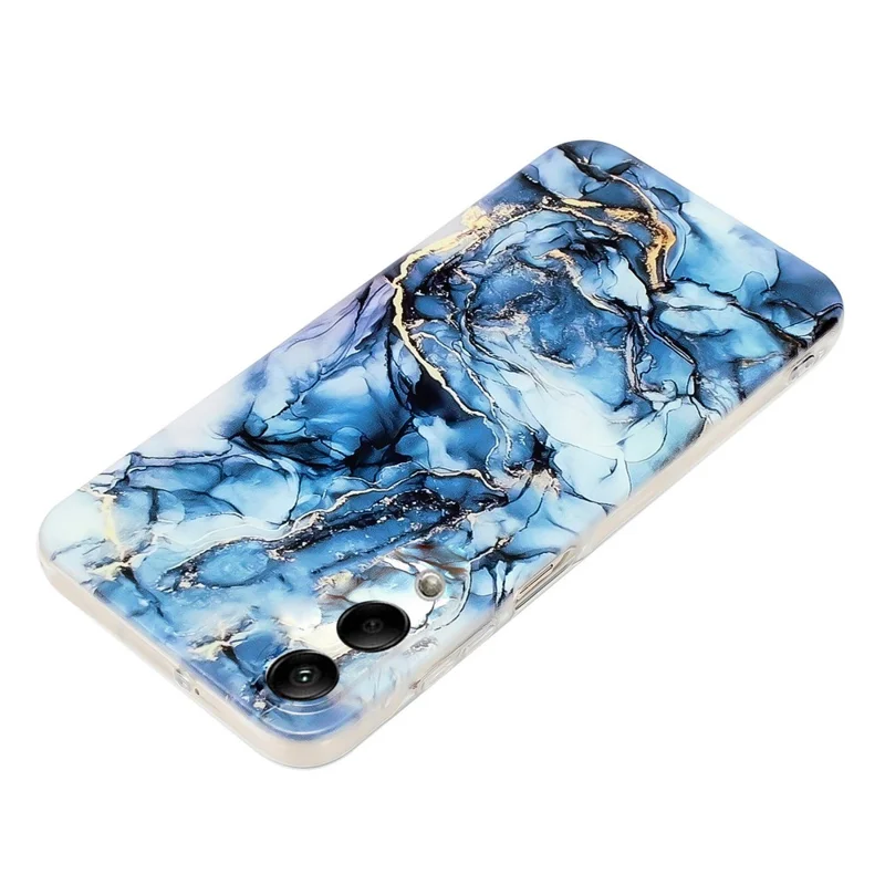 For Samsung Galaxy S25 Edge Case Marble Pattern Painted TPU Phone Back Cover - Grey