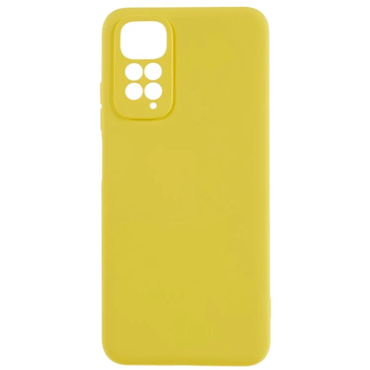 Per Xiaomi Redmi Note 11S 4G Liquid Silicone Texture Feeling Phone Anti-drop Cover 2.0mm Thick Arc Edge TPU Case - Giallo