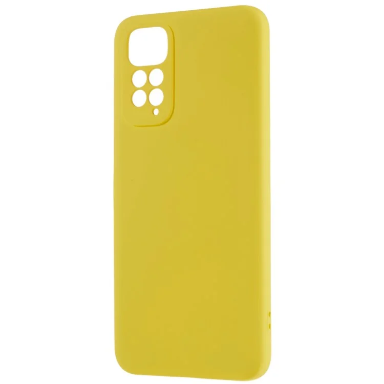 Per Xiaomi Redmi Note 11S 4G Liquid Silicone Texture Feeling Phone Anti-drop Cover 2.0mm Thick Arc Edge TPU Case - Giallo