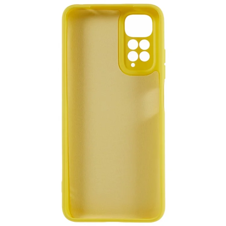 Per Xiaomi Redmi Note 11S 4G Liquid Silicone Texture Feeling Phone Anti-drop Cover 2.0mm Thick Arc Edge TPU Case - Giallo