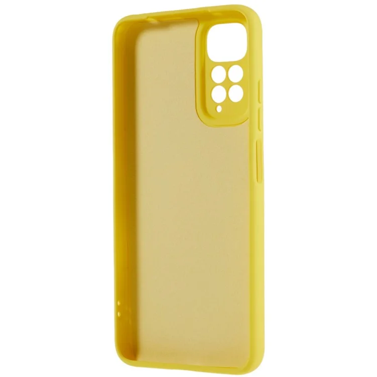 Per Xiaomi Redmi Note 11S 4G Liquid Silicone Texture Feeling Phone Anti-drop Cover 2.0mm Thick Arc Edge TPU Case - Giallo