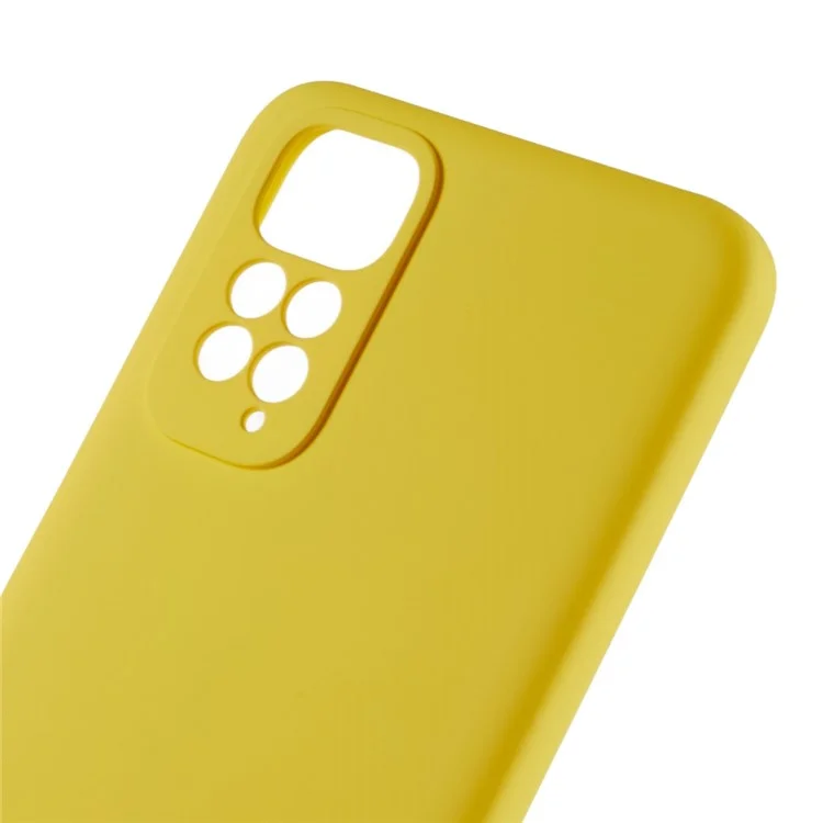 Per Xiaomi Redmi Note 11S 4G Liquid Silicone Texture Feeling Phone Anti-drop Cover 2.0mm Thick Arc Edge TPU Case - Giallo