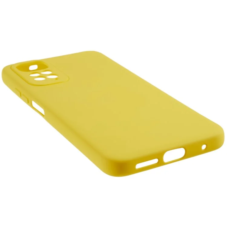 Per Xiaomi Redmi Note 11S 4G Liquid Silicone Texture Feeling Phone Anti-drop Cover 2.0mm Thick Arc Edge TPU Case - Giallo