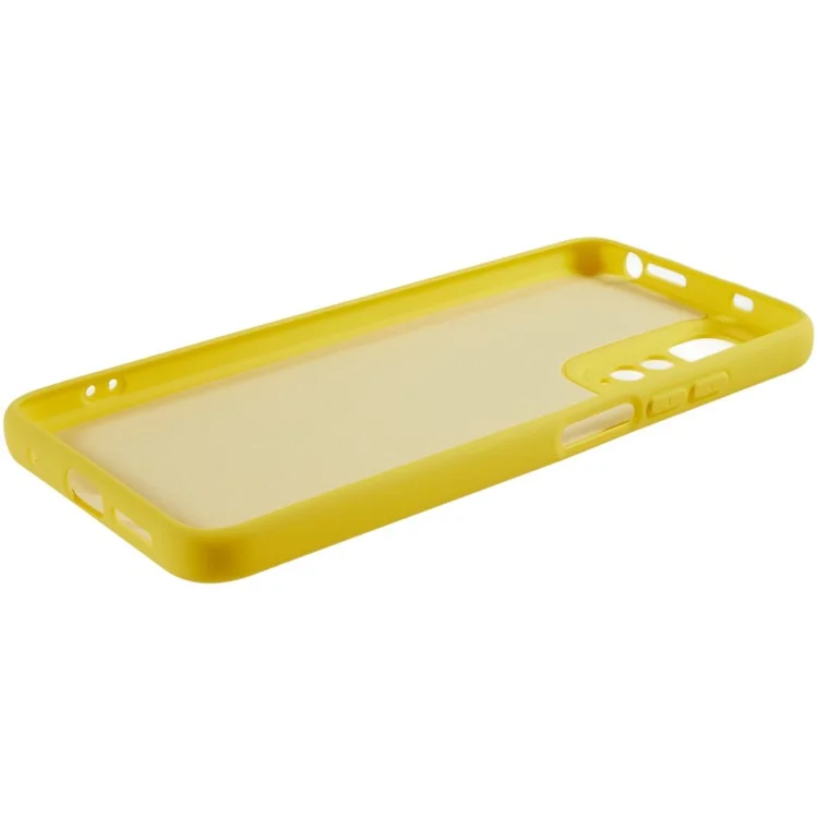 Per Xiaomi Redmi Note 11S 4G Liquid Silicone Texture Feeling Phone Anti-drop Cover 2.0mm Thick Arc Edge TPU Case - Giallo