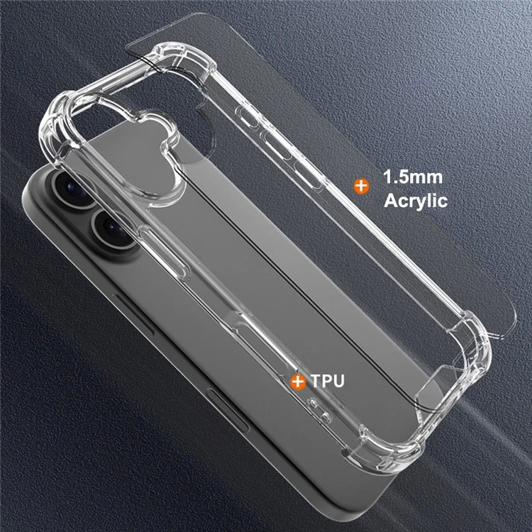Coque pour iPhone 16 Plus TPU + Acrylique Antichoc Protection Téléphone 1,5 mm