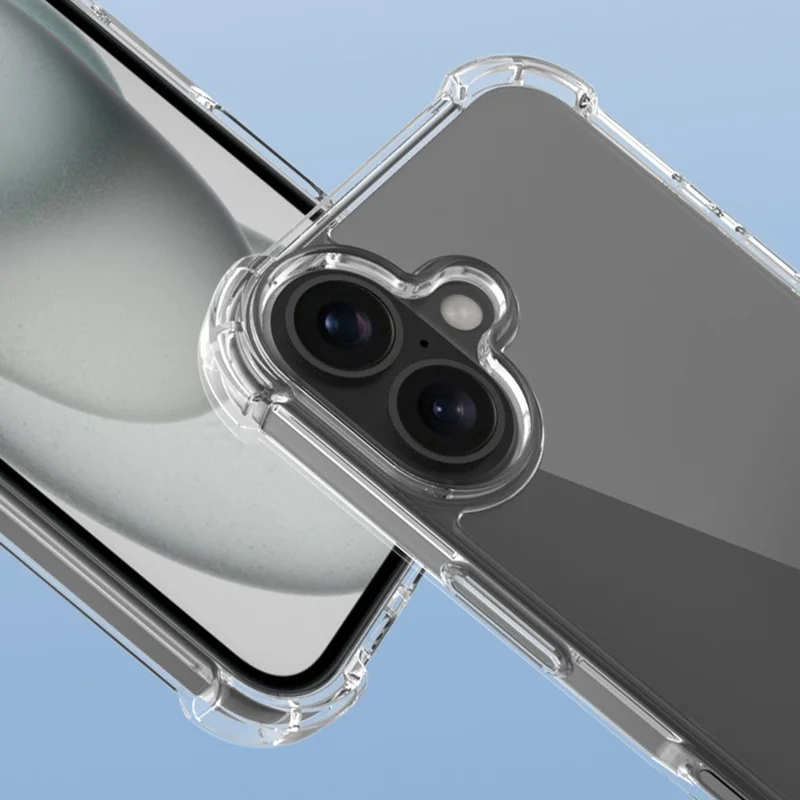 For iPhone 16 Clear Phone Case TPU + Acrylic 1.5mm Shockproof Back Cover