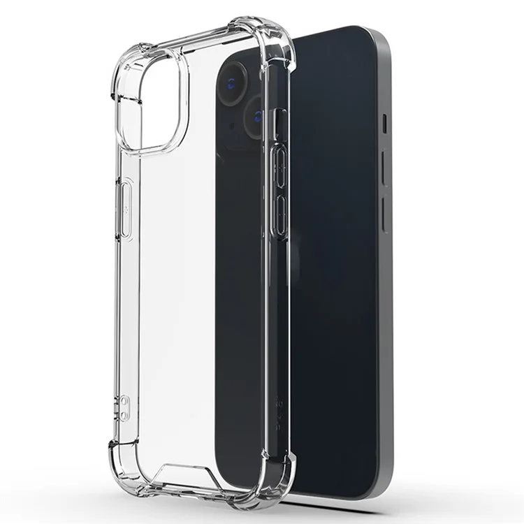 For iPhone 15 Clear Phone Case TPU + Acrylic 1.5mm Shockproof Back Cover