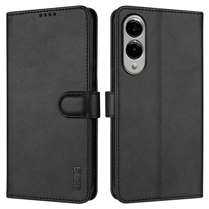 AZNS For Samsung Galaxy S25 Edge Case PU Leather Wallet Phone Cover - Black