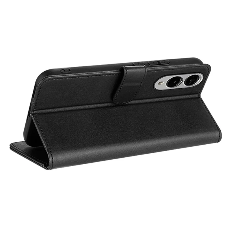 AZNS For Samsung Galaxy S25 Edge Case PU Leather Wallet Phone Cover - Black