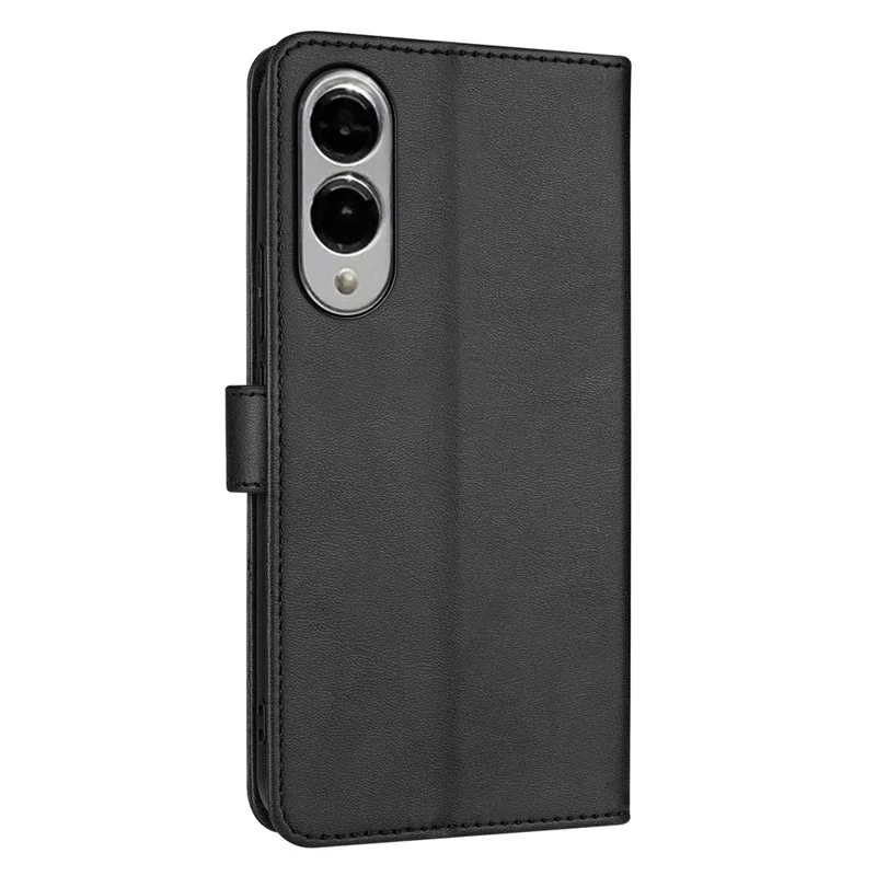 AZNS For Samsung Galaxy S25 Edge Case PU Leather Wallet Phone Cover - Black