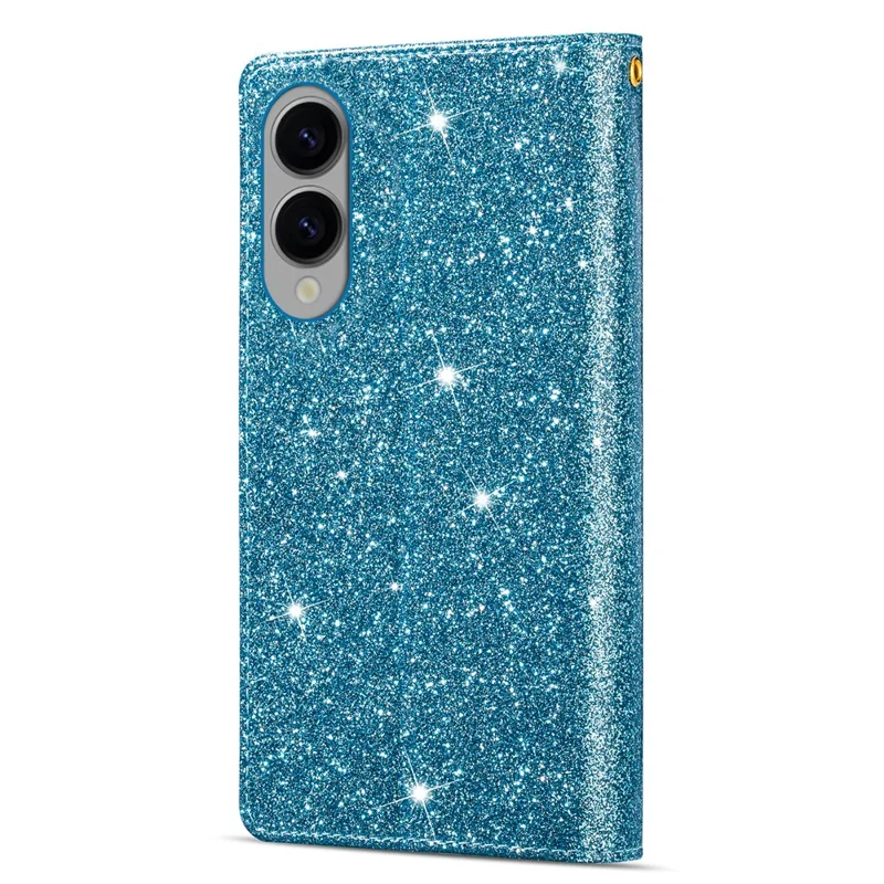 For Samsung Galaxy S25 Edge Case Starry Sky Carving Leather Wallet Phone Cover - Blue