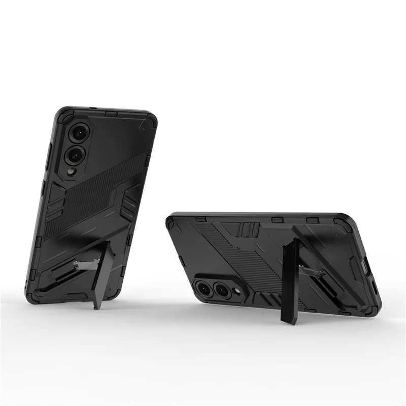 For Samsung Galaxy S25 Edge Case PC + TPU Shockproof Phone Cover with Kickstand - Black