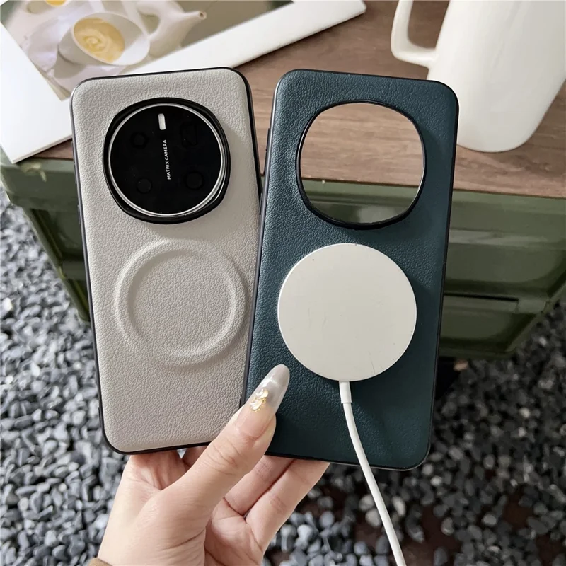 For Honor Magic7 Pro 5G Magnetic Case PU + TPU Phone Back Cover - White