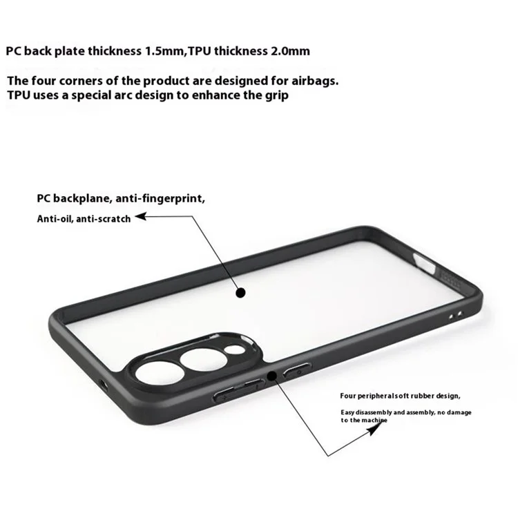 For Samsung Galaxy S25 Edge Case Shockproof PC + TPU Clear Back Phone Cover