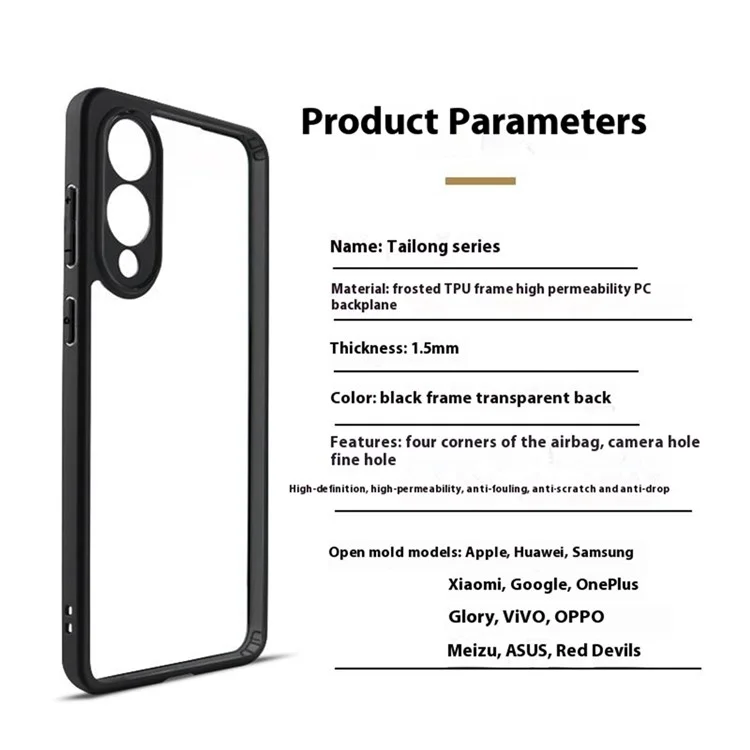 For Samsung Galaxy S25 Edge Case Shockproof PC + TPU Clear Back Phone Cover