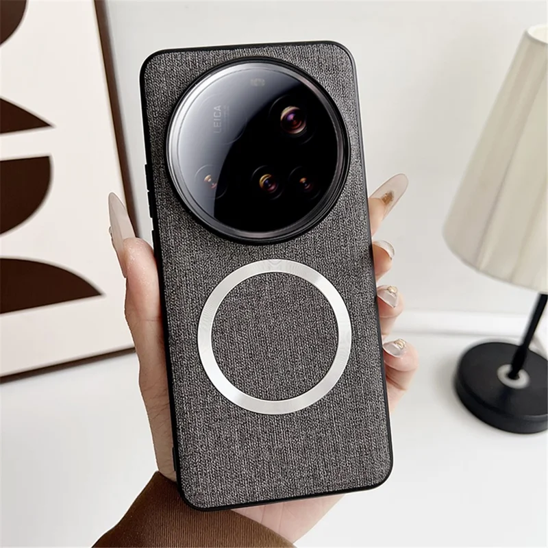 For Xiaomi 15 Ultra Magnetic Case Drop-Proof TPU + Cloth Back Phone Cover - Grey