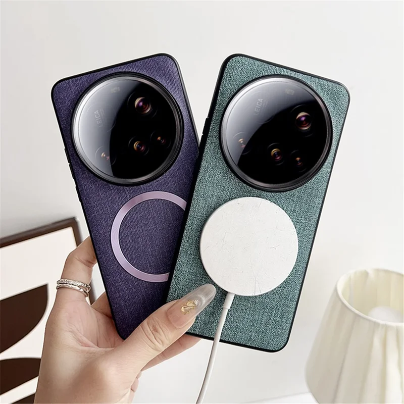 For Xiaomi 15 Ultra Magnetic Case Drop-Proof TPU + Cloth Back Phone Cover - Grey