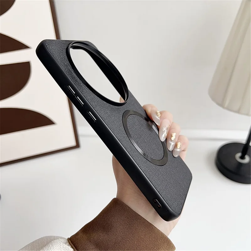 For Xiaomi 15 Ultra Magnetic Case Drop-Proof TPU + Cloth Back Phone Cover - Grey