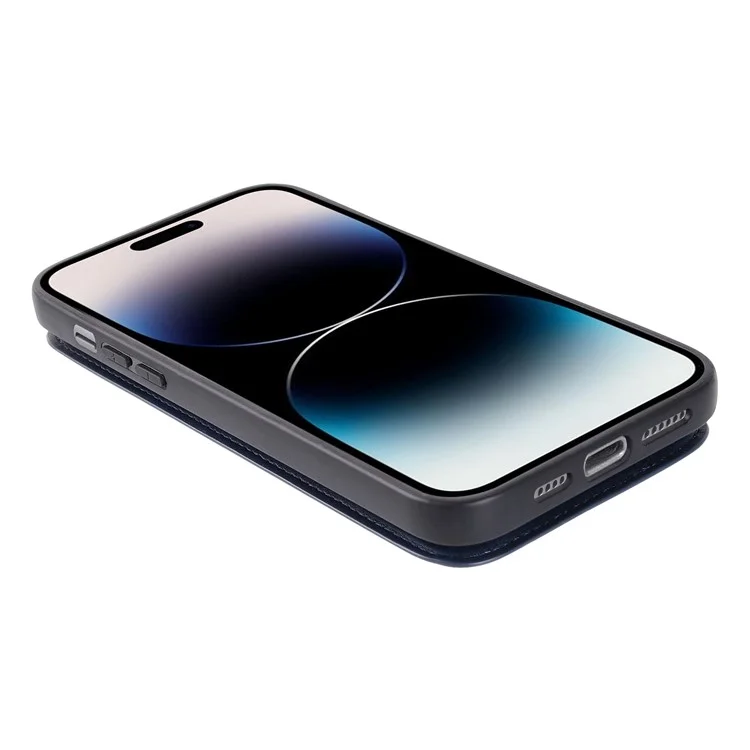 Hanman Mika Série de Cartes Case de Cartes Pour Iphone 14 Pro, Couverture Téléphonique TPU TPU en Cuir en Cuir en Cuir PU - Bleu