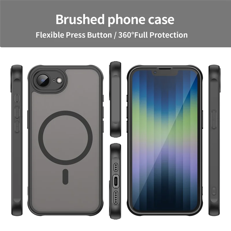 Étui pour iPhone 16e Magnétique Antichoc PC + TPU Compatible avec Magsafe - Noir