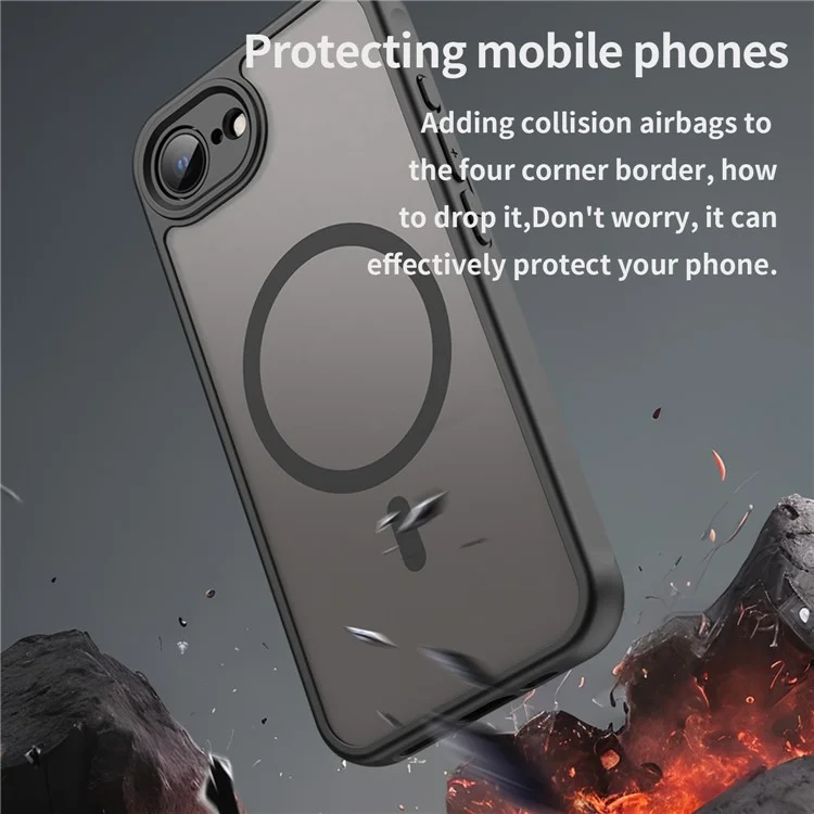 Étui pour iPhone 16e Magnétique Antichoc PC + TPU Compatible avec Magsafe - Noir