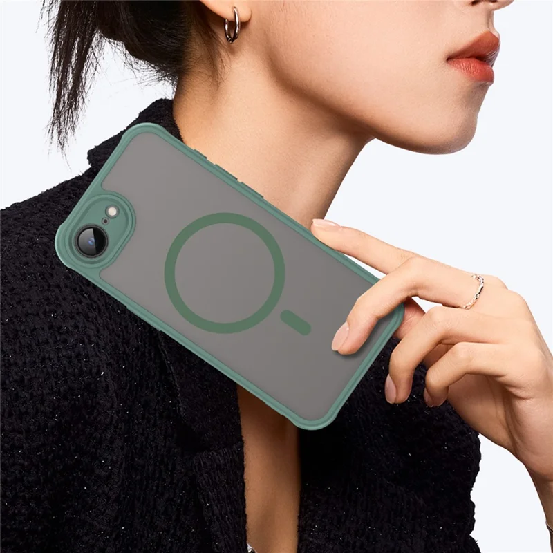 For iPhone 17e / 16e Case Magnetic Anti Drop PC + TPU Phone Cover Compatible with Magsafe - Green