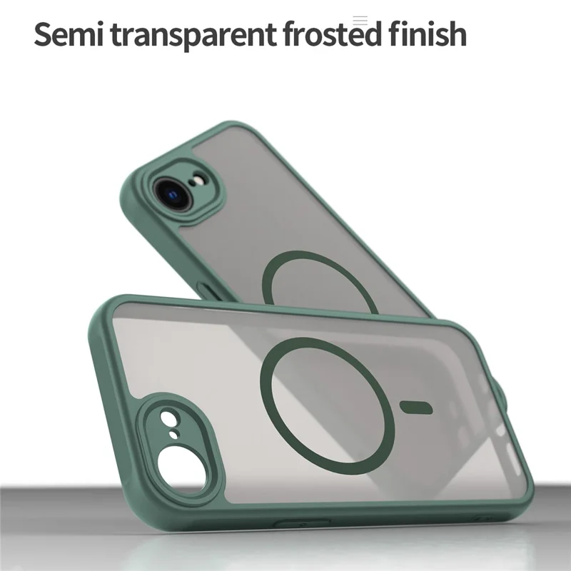 For iPhone 17e / 16e Case Magnetic Anti Drop PC + TPU Phone Cover Compatible with Magsafe - Green
