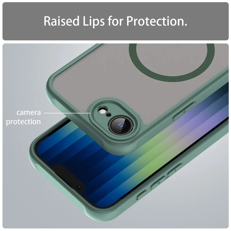 For iPhone 17e / 16e Case Magnetic Anti Drop PC + TPU Phone Cover Compatible with Magsafe - Green