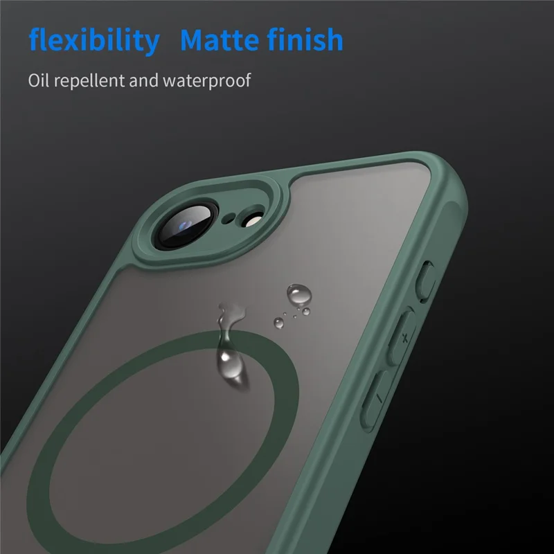 For iPhone 17e / 16e Case Magnetic Anti Drop PC + TPU Phone Cover Compatible with Magsafe - Green