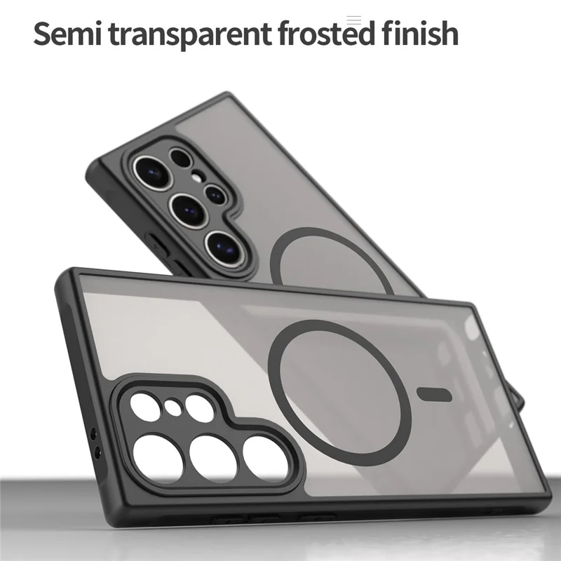 For Samsung Galaxy S25 Ultra Case Compatible with MagSafe Anti Drop PC + TPU Phone Cover - Black