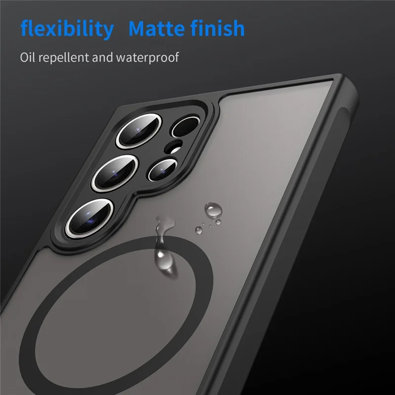 For Samsung Galaxy S25 Ultra Case Compatible with MagSafe Anti Drop PC + TPU Phone Cover - Black