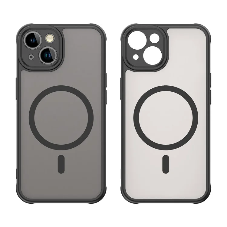 For iPhone 14 Case Compatible with MagSafe Anti Drop PC + TPU Phone Cover - Black