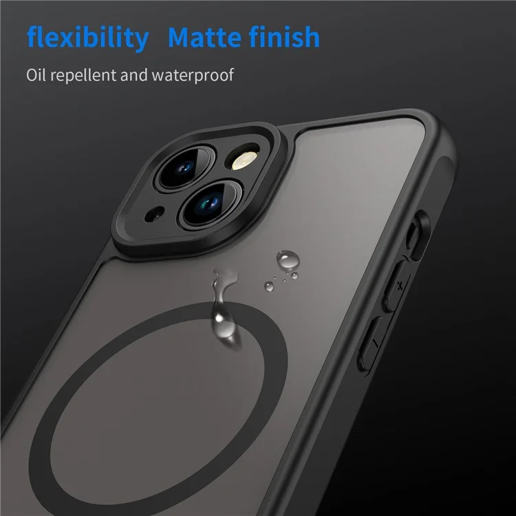 For iPhone 14 Case Compatible with MagSafe Anti Drop PC + TPU Phone Cover - Black