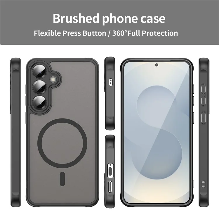 For Samsung Galaxy S25+ Case Compatible with MagSafe Anti Drop PC + TPU Phone Cover - Black