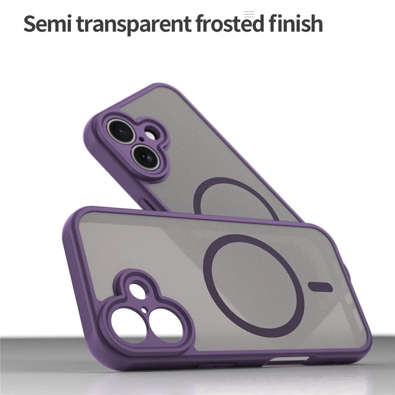 For iPhone 16 Plus Case Compatible with MagSafe Anti Drop PC + TPU Phone Cover - Purple