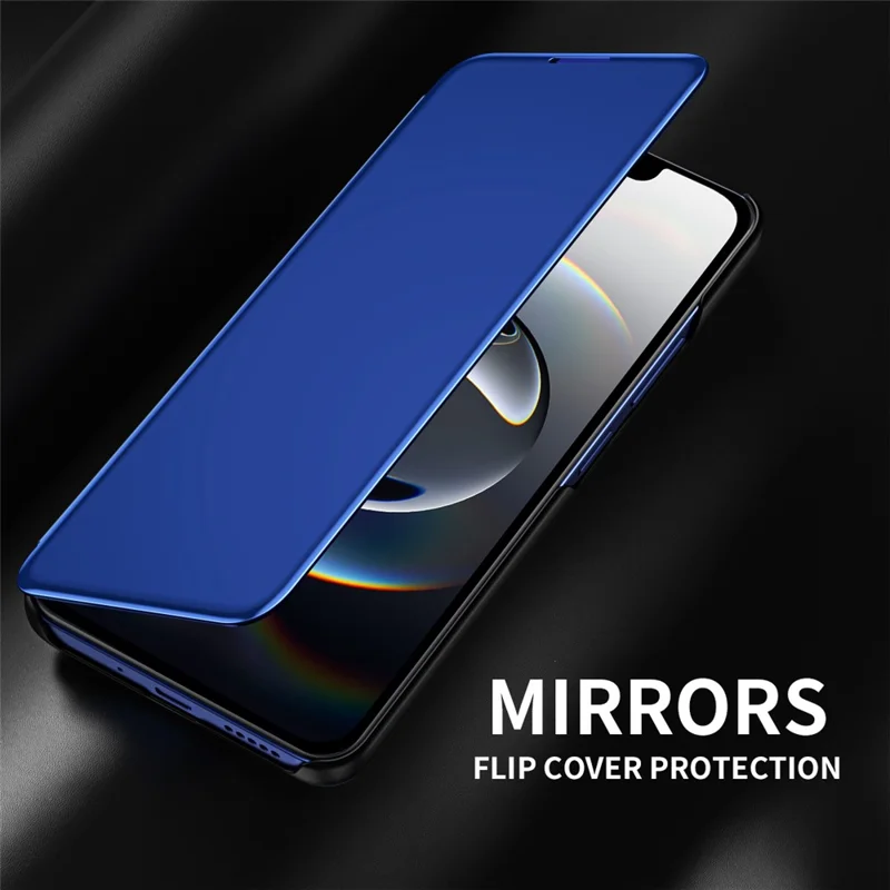 For iPhone 16e Case View Window Stand Leather Flip Phone Cover - Sky Blue