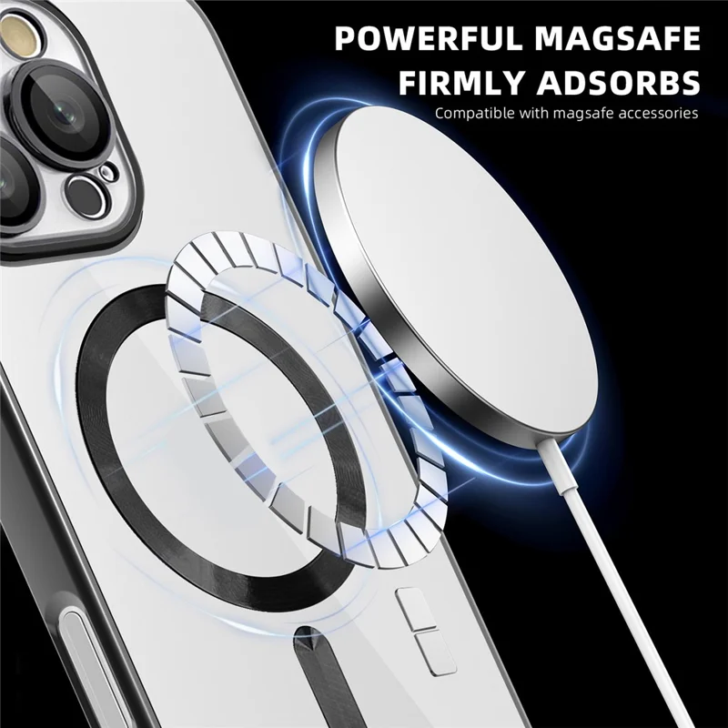 Für iPhone 16 Pro Hülle kompatibel mit MagSafe TPU + PC Handy-Cover mit Kartenfach - Schwarz