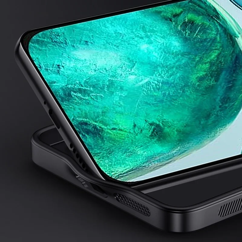 Voor Honor X8c 4G hoesje houtnerf PU leer coating PC TPU telefoonhoes - Zwart