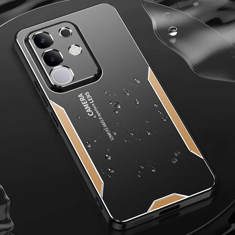 For vivo Y29 4G Phone Case Aluminium Alloy TPU PC Back Cover - Silver
