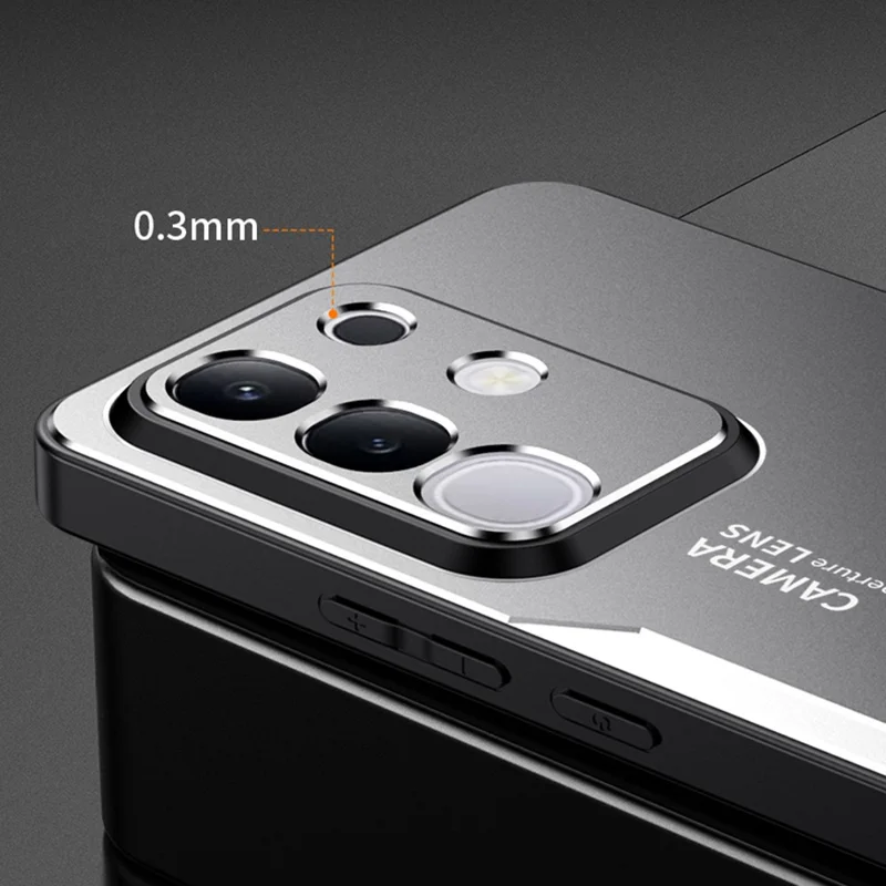 For vivo Y29 4G Phone Case Aluminium Alloy TPU PC Back Cover - Silver